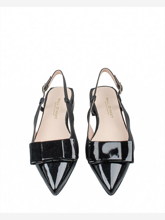 Γυναικείες Μπαλαρίνες Slingback με Λουράκι σε Μαύρο Χρώμα