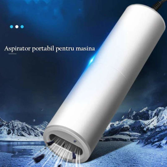 Aspirator Auto Portabil Siks 7000 Pa 43000r/min 120w 4000 Mbar Mini Umed Uscat Sistem de Filtrare Multiplu Aluminiu Abs Aliaj Titan Alb