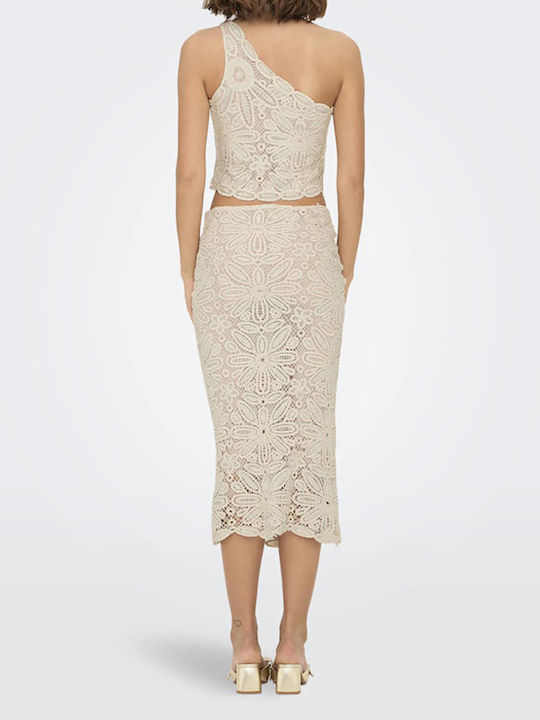 Maxi Skirt Sheer Pink Ecru