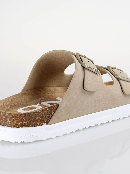 Women's Flat Sandals in Beige Color