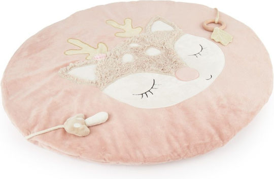 Bieco Kinder Teppich Rosa Rund mit Durchmesser 70cm