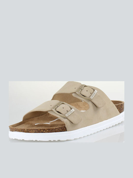 Women's Flat Sandals in Beige Color