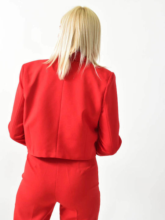 Potre Scurt Blazer pentru femei Sacou RED