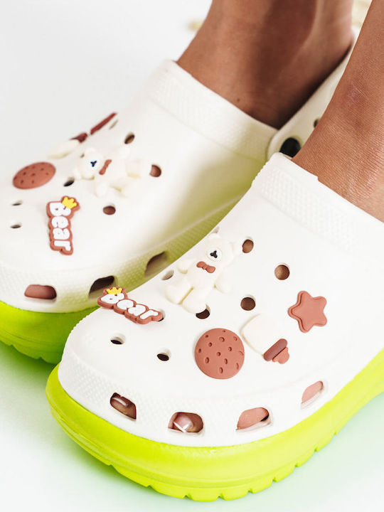 Lime Clogs Unique Two-Tone Badges