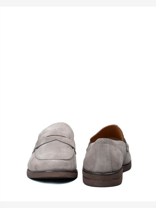 Velour Ανδρικά Loafers σε Γκρι Χρώμα