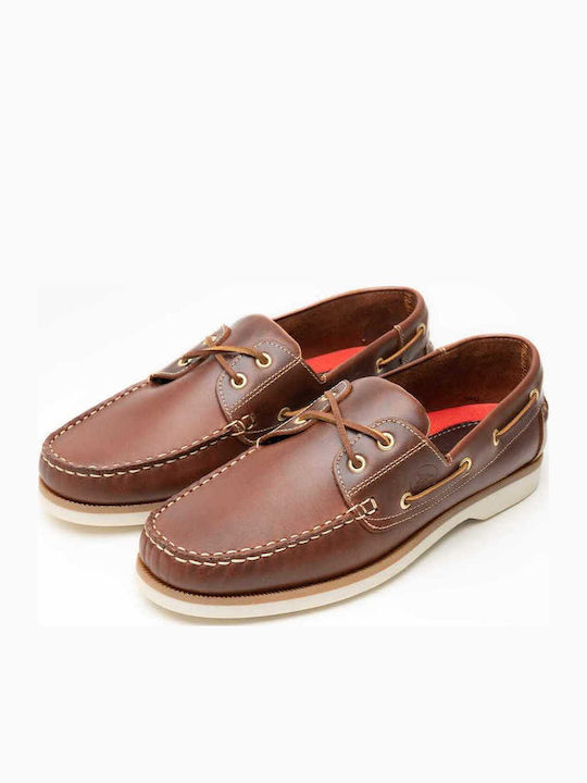 Δερμάτινα Ανδρικά Boat Shoes σε Ταμπά Χρώμα