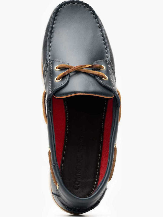 Δερμάτινα Ανδρικά Boat Shoes σε Μπλε Χρώμα