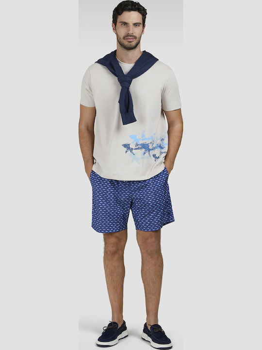 Men's Swimwear Shorts Blue with Patterns