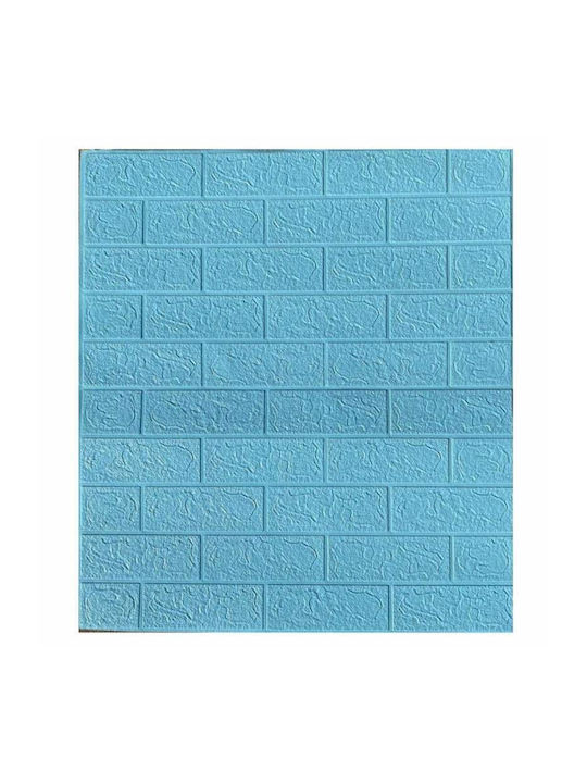 3d Self-adhesive Wallpaper Siks Brick Relief Model Blue Modern Design Water-resistant Easy To Clean Dimensions 77x7