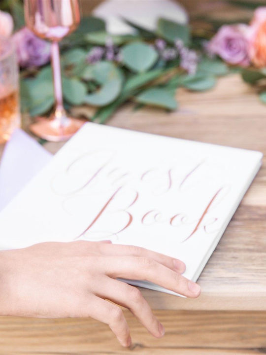 Ευχολόγιο – Βιβλίο Ευχών Γάμου Guest Book Ροζ Χρυσό
