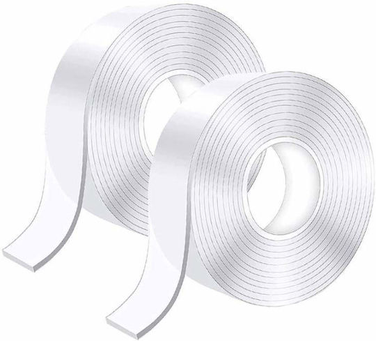 Set 2 X Doppelseitiges Klebeband Siks 2x3 Meter 6m Isolierend Wasserdicht Wiederverwendbar Nano-Technologie Transparent