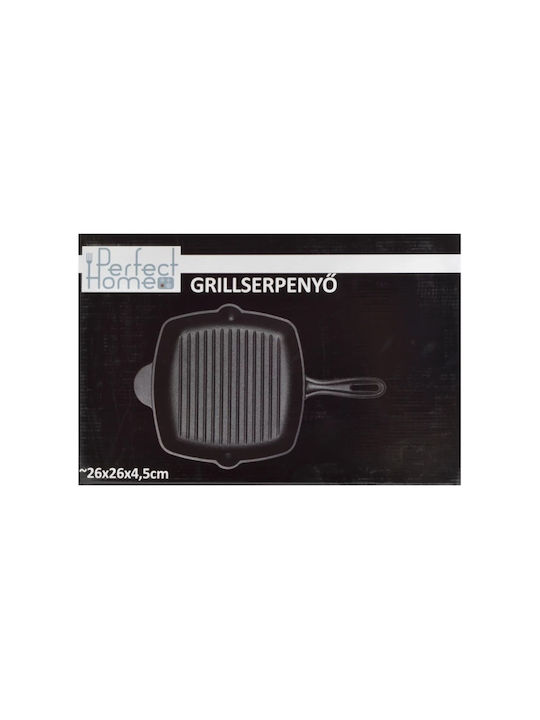Perfect Home Gusseisen Grill mit Deckel 25,5cm