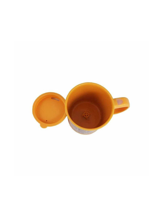 Mug Plastic with Lid Orange 350ml