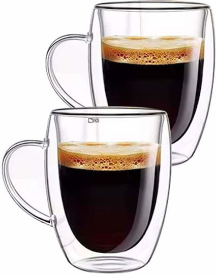 Cană Sticlă Transparentă 350ml 2buc