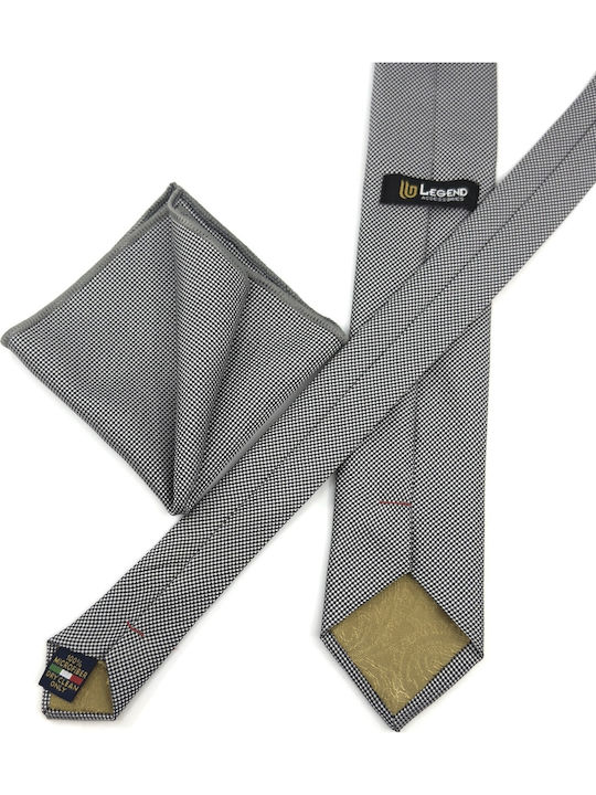Legend Accessories Men's Tie Set Printed in Silver Color