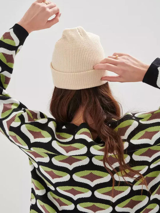 Beanie Γυναικείος Σκούφος Πλεκτός σε Λευκό χρώμα