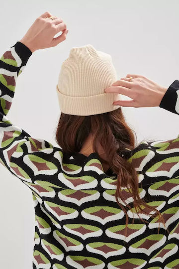 Beanie Feminin Căciulă Tricotat în culoarea Alb