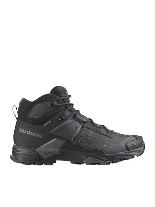 Salomon X Ultra 5 Mid Men's Waterproof Hiking Boots with Gore-Tex Membrane Black