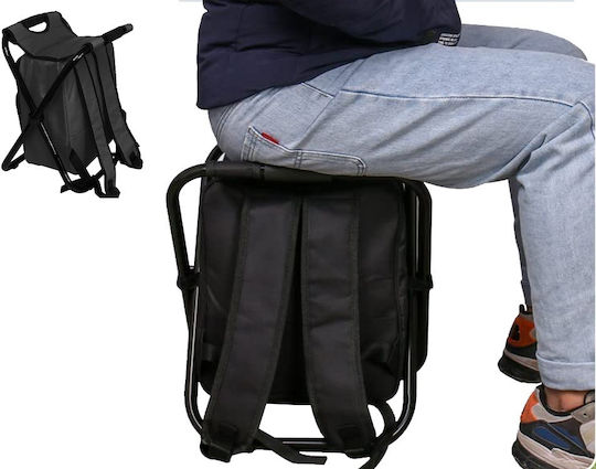 Verk Group Taburet de Plajă Negru 40x10cm.