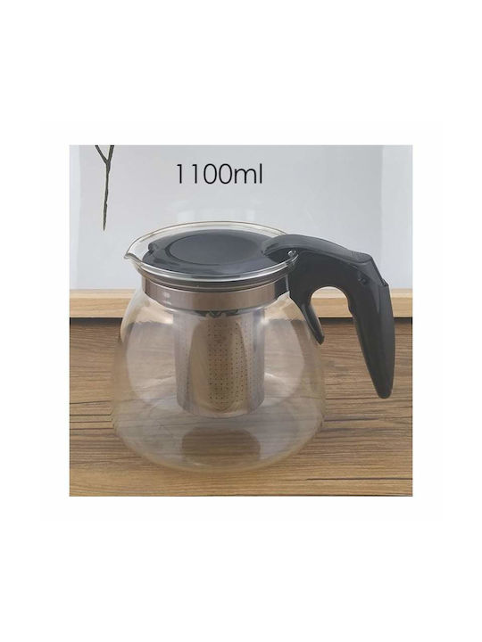 Τσαγιέρα με Φίλτρο Γυάλινη Διάφανη 1100ml