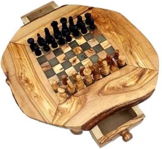 Wooden Art Lucrat manual Șah din Lemn de Măslin 30x30cm