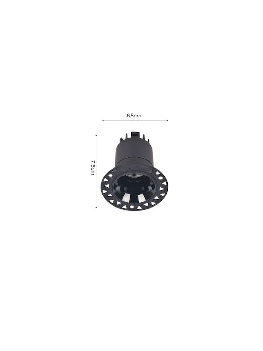 Inlight Recessed Spot with Integrated LED and Natural White Light Black 1pcs