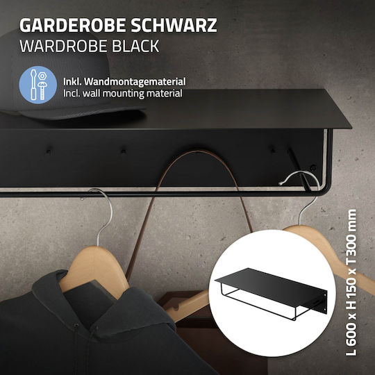 ML-Design Eckregal Metallisch in Schwarz Farbe 2Stück 490011804