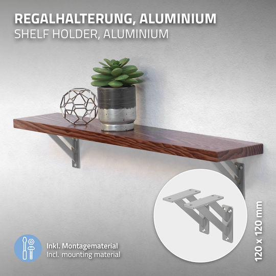 ML-Design Metallic Corner Shelf Silver 2pcs 490012756