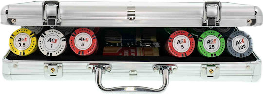 Set of 300 Numbered Poker Chips Ace 14g Aluminum Case
