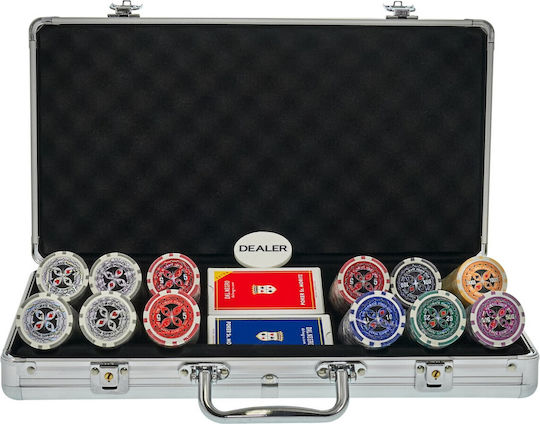 Σετ 300 Τεμ Αριθμημένες Μάρκες Poker Eagle 12gr Βαλίτσα Αλουμινίου