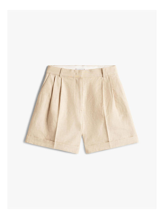 Damen Bermuda Leinen Classic Beige