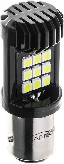 Cartech Λάμπες Αυτοκινήτου S25 / P21/5W Canbus LED 6000K Ψυχρό Λευκό 12-24V 2τμχ