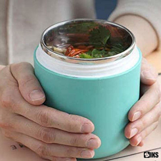 Siks Thermal Bowl Soup Spoon Included Made Stainless Steel 430 Ml Mini Thermos Lunch Turquoise