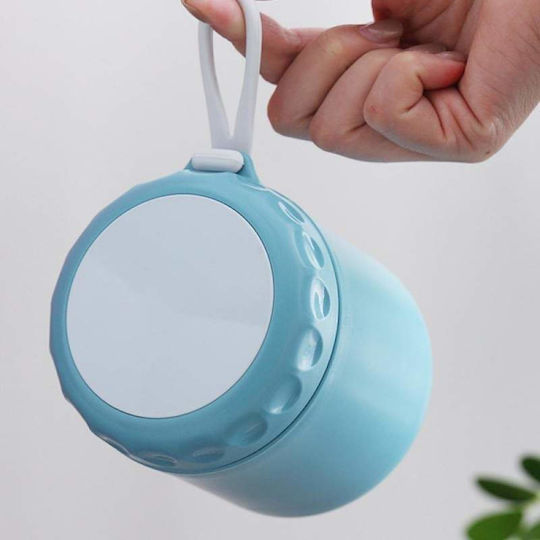 Bol Termic Siks cu Lingură pentru Supă Inclusă, din Oțel Inoxidabil 430 ml Mini Termos Prânz Albastru
