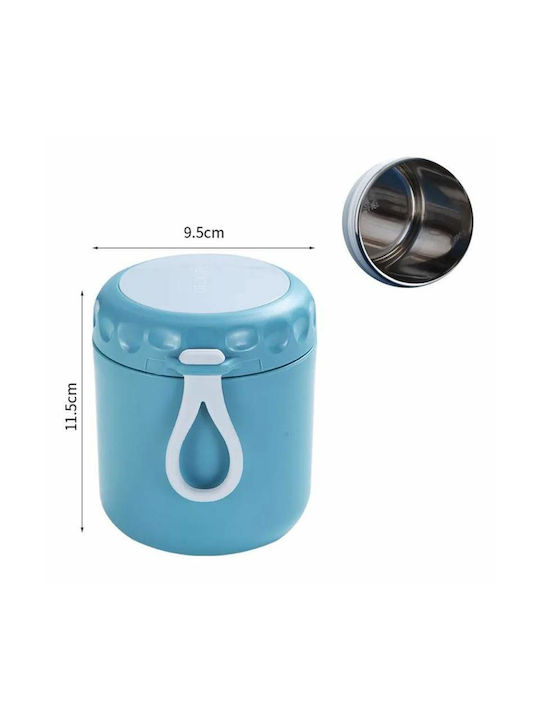 Bol Termic Siks cu Lingură pentru Supă Inclusă, din Oțel Inoxidabil 430 ml Mini Termos Prânz Albastru