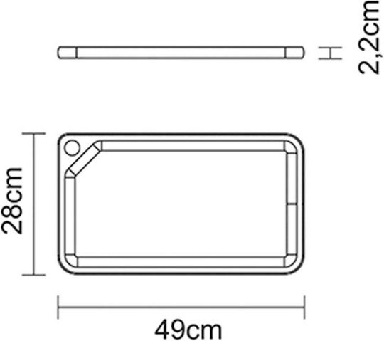 Placă de tăiat din lemn de tec 49x28x2.2 cm Churrasco Tramontina 13333352 Fabricată în Brazilia