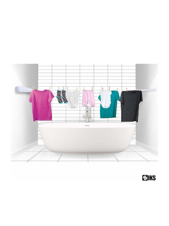 Wall Clothes Drying Rack Plastic with Hanging Length 3.75m