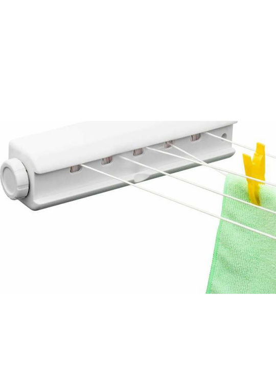 Wall Clothes Drying Rack Plastic with Hanging Length 3.75m