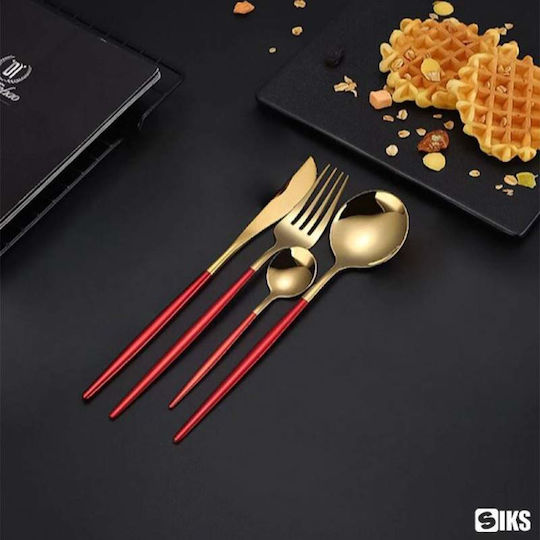 Cutlery Set Stainless Red 24pcs