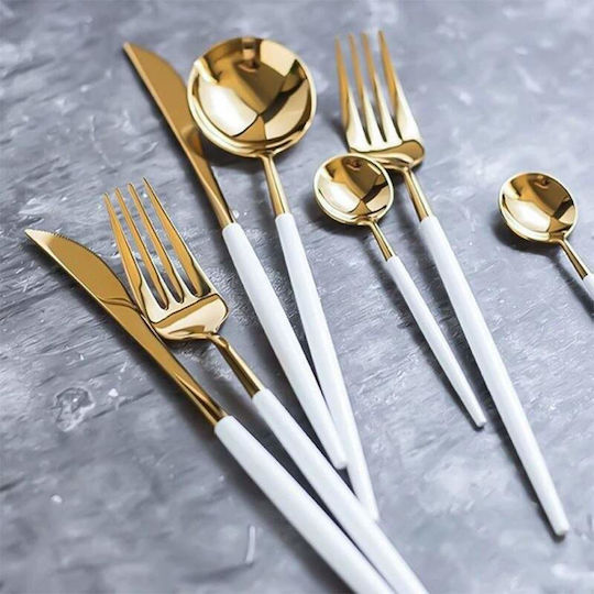 Besteckset Edelstahl Weiß 24Stück