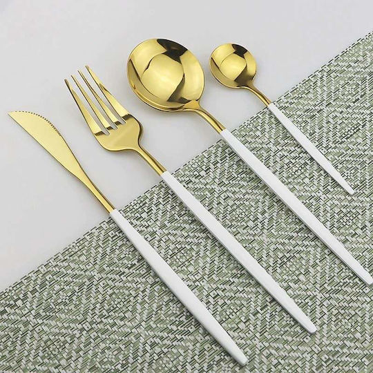 Besteckset Edelstahl Weiß 24Stück