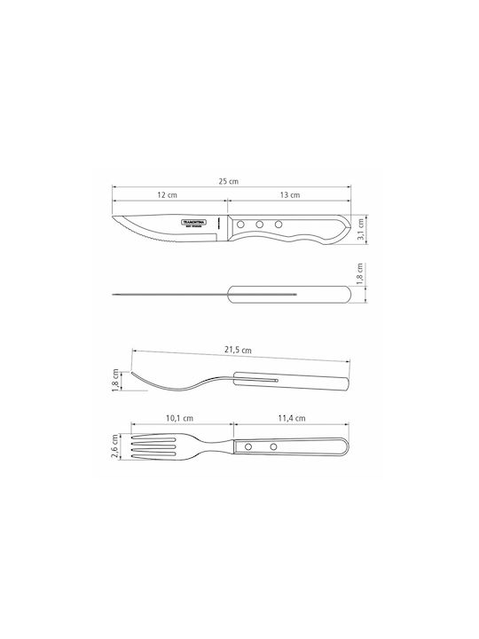 Tramontina Cutlery Set Stainless Brown 12pcs