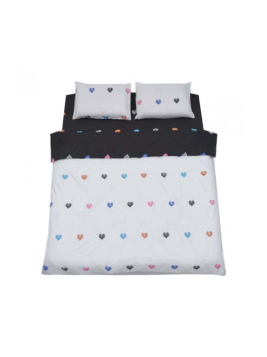 Heinner Duvet Cover Set Double with 2 Pillowcases & 1 Sheet 200x220 Multicolored