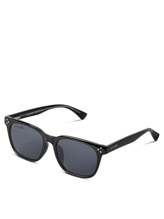 Smooder Unisex Sonnenbrille mit Schwarz Kunststoff Gestell und Schwarz Linse X028