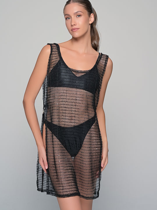 Milena by Paris Καφτάνι Παραλίας Μάυρο