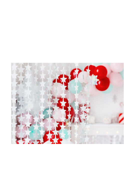 PartyDeco Weihnachtliche Girlande Silber 245x100cm 1Stück