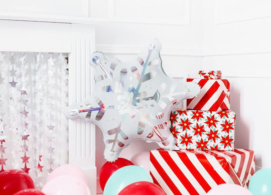 PartyDeco Χριστουγεννιάτικη Γιρλάντα Ασημί 245x100cm