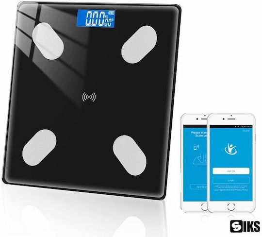Smart Cântar de Baie 180kg cu Bluetooth Negru