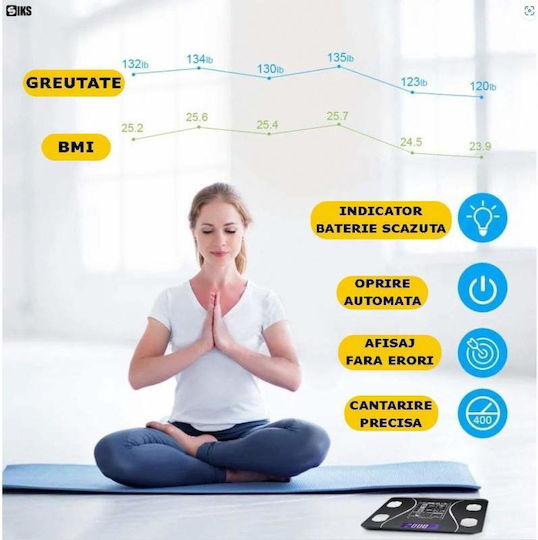 Smart Ζυγαριά 180kg με Bluetooth Μαύρη