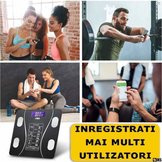 Smart Ζυγαριά 180kg με Bluetooth Μαύρη